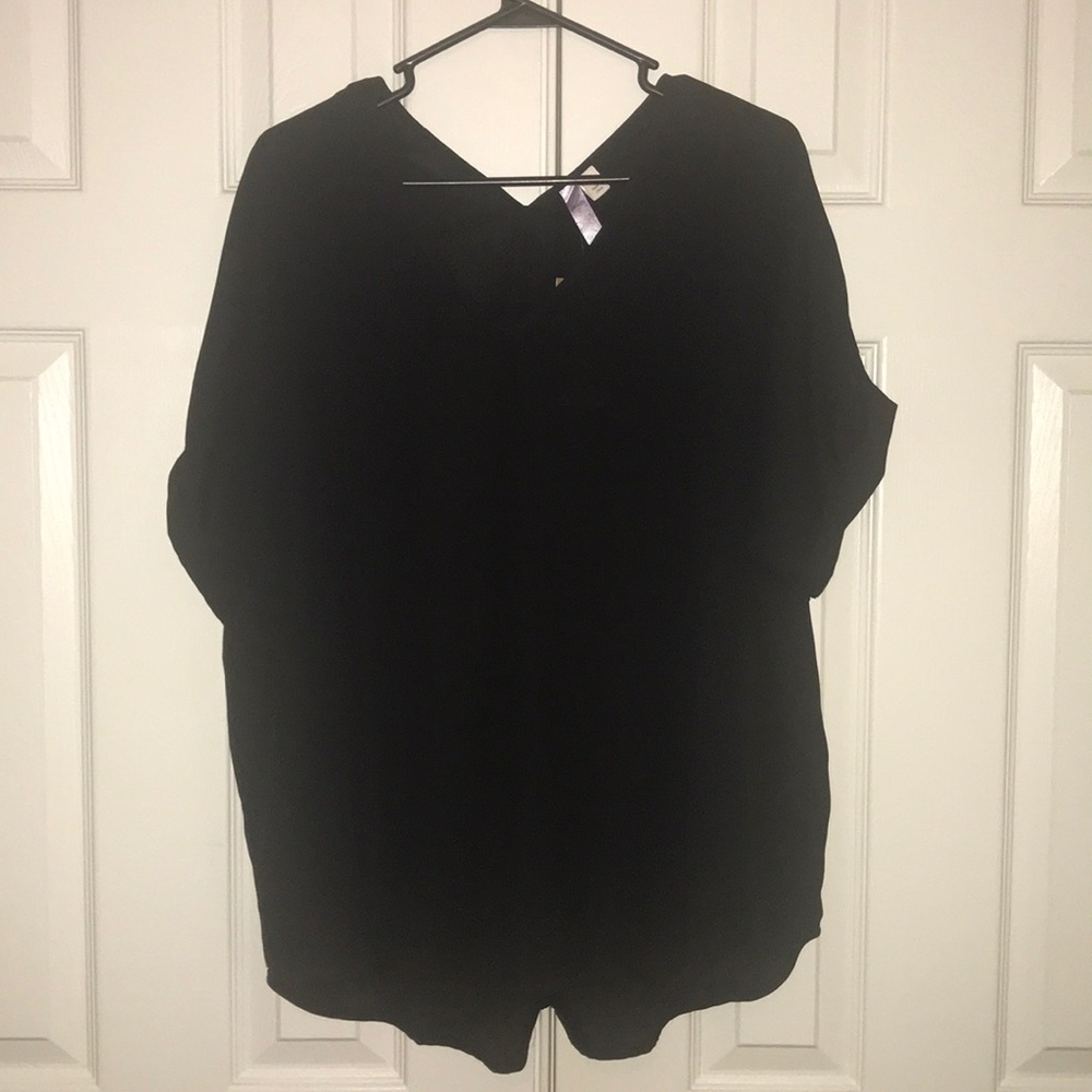 Black V-neck Blouse